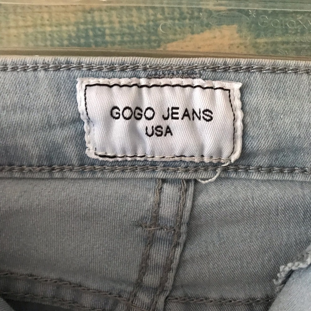 GOGO Jeans Light Color Denim High Waisted Laces on Sides Sexy Fun Jeans 5 - Picture 9 of 11